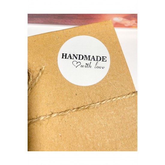 Handmade With Love Siyah Yazılı Yuvarlak Yapışkanlı Etiket 5x5 cm 100 Adet Handmade With Love Siyah Yazılı Yuvarlak Yapışkanlı Etiket 5x5 cm 100 Adet