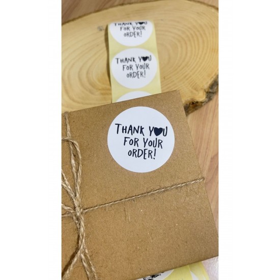 Thank You For Your Order Yuvarlak Yapışkanlı Etiket 5x5cm 100 Adet