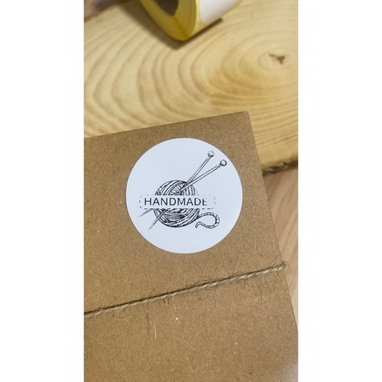 Handmade Yuvarlak Yapışkanlı Etiket 5x5cm 100 Adet Handmade Yuvarlak Yapışkanlı Etiket 5x5cm 100 Adet