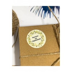Siparişiniz için Teşekkürler Çelenkli Yuvarlak Yapışkanlı Etiket 4x4 cm 106 Adet Siparişiniz için Teşekkürler Çelenkli Yuvarlak Yapışkanlı Etiket 4x4 cm 106 Adet