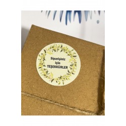 Siparişiniz için Teşekkürler Çelenkli Yuvarlak Yapışkanlı Etiket 4x4 cm 106 Adet Siparişiniz için Teşekkürler Çelenkli Yuvarlak Yapışkanlı Etiket 4x4 cm 106 Adet