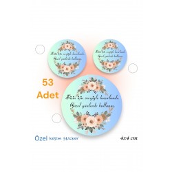 Sizin için Özenle Hazırlandı Çiçekli Çerçeveli 4x4 cm 53 Adet Etiket Sizin için Özenle Hazırlandı Çiçekli Çerçeveli 4x4 cm 53 Adet Etiket