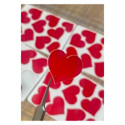 Kalp Sticker Kırmızı 3x3,5 cm 4 Parça 40 Adet Kalp Sticker Kırmızı 3x3,5 cm 4 Parça 40 Adet