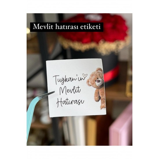 Mevlüt Hatırası Çikolata Etiketi Ayıcıklı 3,5x3,5 cm 70 Adet - ARLetikettasarım Mevlüt Hatırası Çikolata Etiketi Ayıcıklı 3,5x3,5 cm 70 Adet - ARLetikettasarım