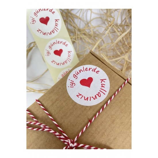 Iyi Günlerde Kullanınız 50 Mm Beyaz Yuvarlak Kalpli Sticker Etiket 100 Adet Iyi Günlerde Kullanınız 50 Mm Beyaz Yuvarlak Kalpli Sticker Etiket 100 Adet
