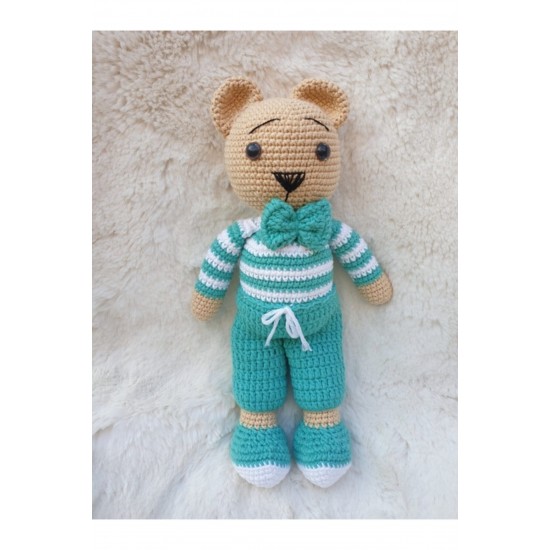 Amigurumi Papyonlu Turkuaz Ayı Amigurumi Papyonlu Turkuaz Ayı