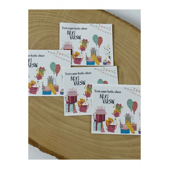 Doğum Günü Kartı 5x8 Cm 50 Adet Doğum Günü Kartı 5x8 Cm 50 Adet