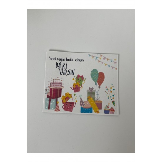 Doğum Günü Kartı 5x8 Cm 50 Adet Doğum Günü Kartı 5x8 Cm 50 Adet
