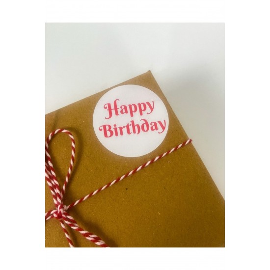 Happy Birthday Kırmızı Yazılı 4 Cm Yuvarlak Yapışkanlı Sticker Etiket 120 Adet Happy Birthday Kırmızı Yazılı 4 Cm Yuvarlak Yapışkanlı Sticker Etiket 120 Adet