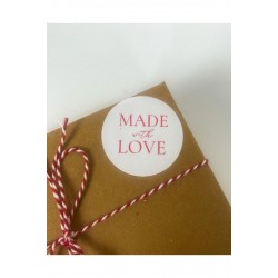 Made With Love El Yazılı Kırmızı 4 Cm Yuvarlak Etiket 120 Adet Made With Love El Yazılı Kırmızı 4 Cm Yuvarlak Etiket 120 Adet