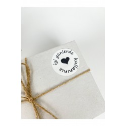 Iyi Günlerde Kullanınız Siyah Yazılı Kalpli 4 Cm Yuvarlak Yapışkanlı Etiket 120 Adet Iyi Günlerde Kullanınız Siyah Yazılı Kalpli 4 Cm Yuvarlak Yapışkanlı Etiket 120 Adet