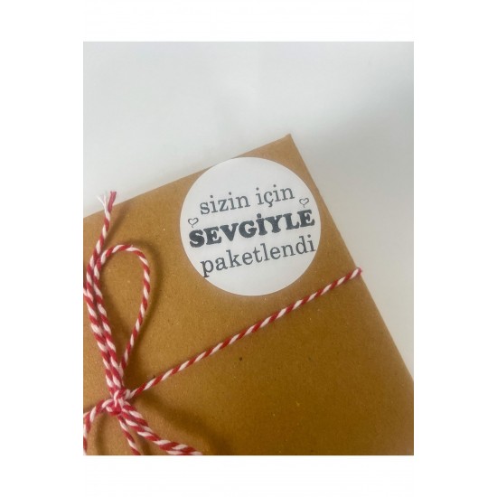 Sizin Için Sevgiyle Paketlendi 5 Cm Yapışkanlı Sticker Etiket Sizin Için Sevgiyle Paketlendi 5 Cm Yapışkanlı Sticker Etiket