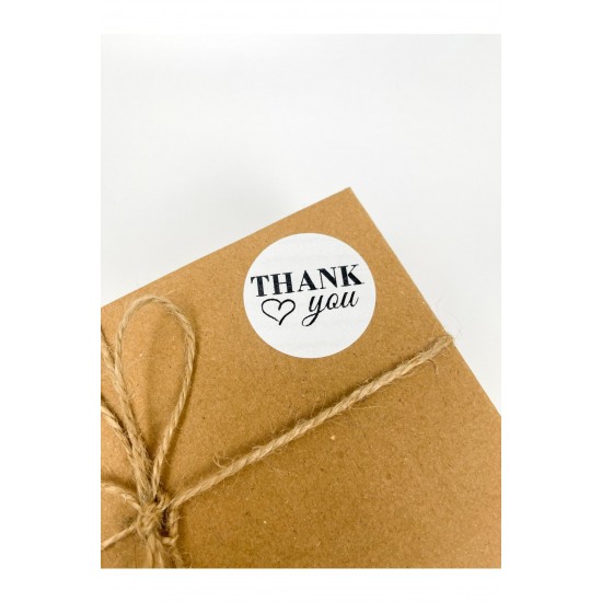 Thank You Kalpli Siyah Yazılı 5 Cm Yuvarlak Yapışkanlı Etiket 100 Adet Thank You Kalpli Siyah Yazılı 5 Cm Yuvarlak Yapışkanlı Etiket 100 Adet
