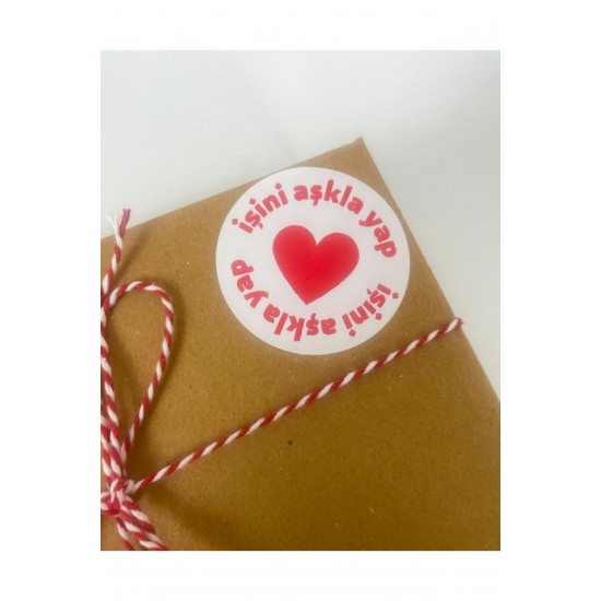 Işini Aşkla Yap Yuvarlak Kalpli Kırmızı 4 Cm Yapışkanlı Sticker 100 Adet Işini Aşkla Yap Yuvarlak Kalpli Kırmızı 4 Cm Yapışkanlı Sticker 100 Adet