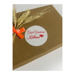 İyi Günlerde Kullanın Kırmızı El Yazılı Kalpli Yuvarlak Yapışkanlı Etiket 5x5 cm 100 adet İyi Günlerde Kullanın Kırmızı El Yazılı Kalpli Yuvarlak Yapışkanlı Etiket 5x5 cm 100 adet