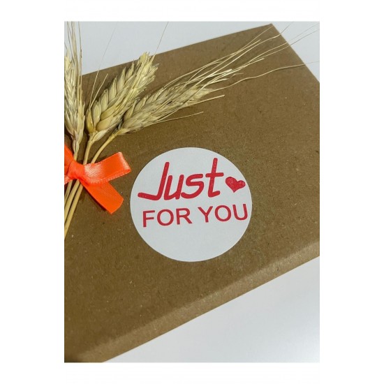 Just For You Kalın yazı Kalpli Yuvarlak Yapışkanlı Etiket 5x5 cm 100 adet Just For You Kalın yazı Kalpli Yuvarlak Yapışkanlı Etiket 5x5 cm 100 adet